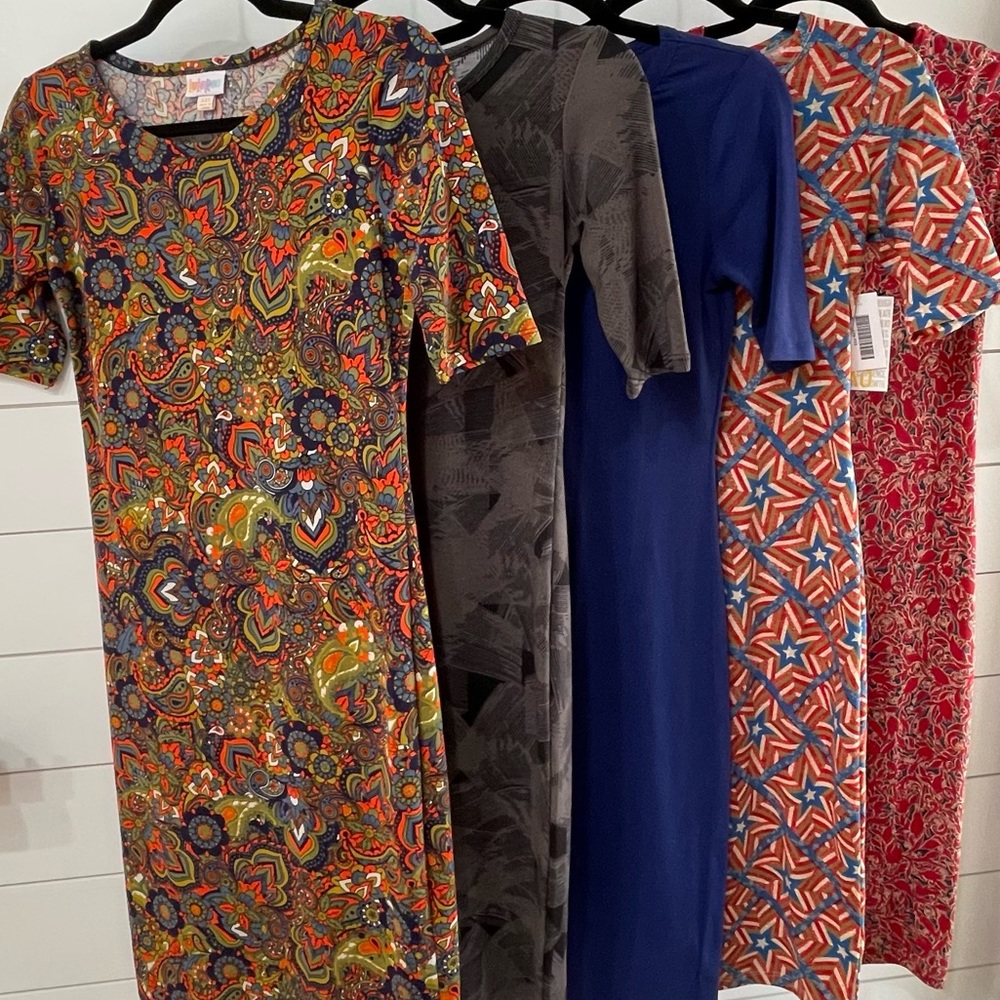 5 new Lularoe Julia dresses. One NWT all others like new condition